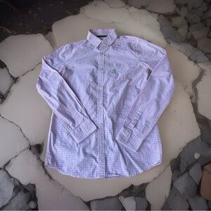 Johnnie O Shirt Mens Medium  16 Pink Plaid Performance Soft Breathable Stretch